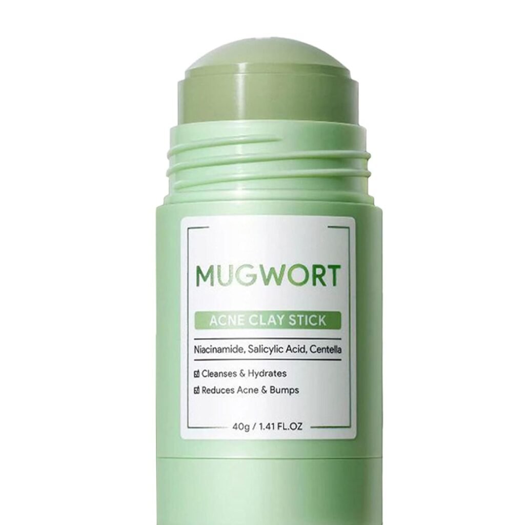 Clay Mask Stick, Deep pore Cleansing, Exfoliator Blackhead Remover Pore Cleanser Gentle Exfoliation Skin Brightening, Hydrating & Moisturizing Face Mud Mask for All Skin Types, Men & Women (Green)